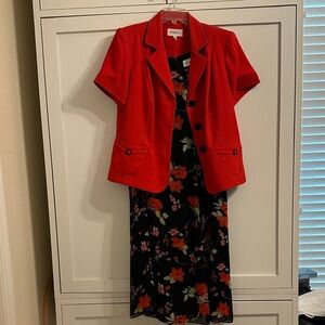Studio I Red and Black Floral Maxi Dress